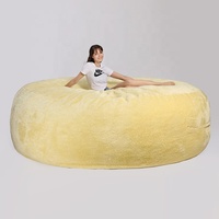 Tissu Sherpa à mémoire de forme 9 pieds, 270cm, mousse compressée, énorme sac de haricots et extra-large, canapé-lit