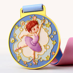 Médailles de danse pour enfants, prix de compétition, artisanat en métal, gravure personnalisée, logo commémoratif, souvenirs de danse, médailles de ballet avec ruban - Product Image 1