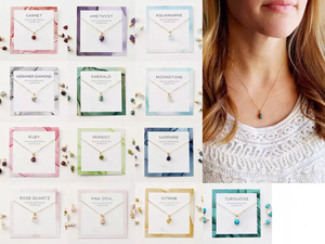 Đá quý mặt dây chuyền vòng cổ thép không gỉ nguyên sinh đá Birthstone quyến rũ trang sức cho đồ trang sức làm - Product Image 4