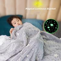 Couverture de jet de lueur dans l'obscurité 50X60 Inches Sart Moon Universe Pattern Soft Cozy Flannel Fleece Blanket for Boys Girls