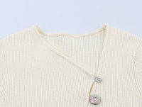 SHENZHU Vêtements pour femmes Nouvelle Collection Printemps 2026 : Cardigan en maille asymétrique boutonné, élégant, simple et délicat 4938019