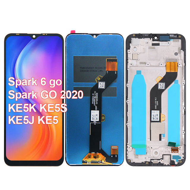 Factory Price Mobile Phone Parts Replacement Touch Screen LCD Ke5 Spark 6 Go Display 2020 for Tecno Ke5k Ke5s Ke5j