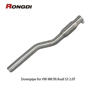 Tubo de Escape de Acero Inoxidable 304 Cepillado, 1.5 mm de Espesor, Diámetro Exterior de 89-76 mm, para Audi S3 VW GOLF MK7R/7.5R 2.0T 2015-2019 - Product Image 3