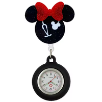 Bobine d'insigne de lettres médicales en plastique pailleté personnalisé en gros avec bobine d'insigne d'infirmière de montre de poche rétractable