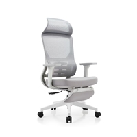 Fauteuil ergonomique moderne réglable en hauteur avec dossier haut en mousse, support lombaire, base pivotante en aluminium, pour la maison, le bureau ou le salon