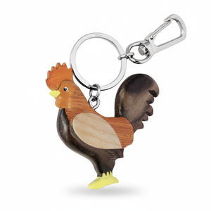 Portachiavi in legno a forma di gallo, senza scatola inclusa - Product Image 2