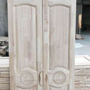Portes de placard en bois massif, brun jaunâtre clair, écologiques, portes de placard de chambre à coucher, personnalisation pour toute la maison - Product Image 1