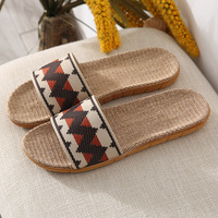 Sandales et pantoufles d'intérieur en lin pour femmes et hommes, vente en gros, été