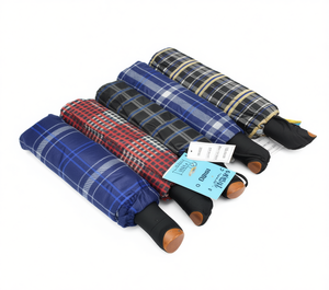 ร่มสนามลายสก็อต ผ้าโพลีเอสเตอร์ผสมฝ้าย เคลือบ PU กันน้ำ ผ้าใบกันน้ำน้ำหนักปานกลาง แบบทอ - Product Image 1