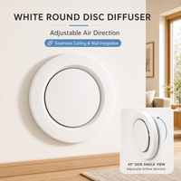 Diffuseur d'air rond en plastique blanc de 125 mm, montage mural, aérateur circulaire pour la climatisation moderne et l'utilisation dans le salon