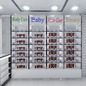 Custom Pharmacy Store Design Wall Mounted Medicine Display Shelves Island Counter Retail Pharmacy Fixtures - Product Image 1