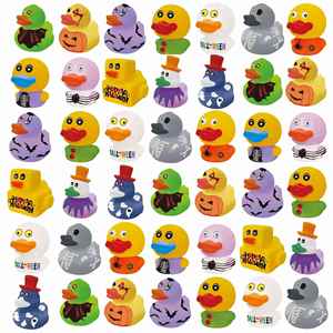 Halloween Promotional Gift Plastic Rubber Mini Yellow Ducks Toys Float Squeaky Baby <b>Bath</b> Small Duck Toy - Product Image 1