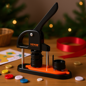 Kit de prensa perforadora con mango ergonómico negro y naranja de 32 mm para hacer botones, regalos DIY y manualidades. - Product Image 2