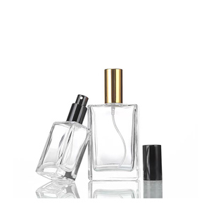 Belle bouteille en verre carrée de 30 ml avec compte-gouttes, emballage cosmétique pour parfum de 50 ml, bouteille vide plate de 100 ml - Product Image 2