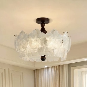 Lámpara de <span class=keywords><strong>Techo</strong></span> Retro Francesa de Alta Gama, Lámpara de <span class=keywords><strong>Segunda</strong></span> <span class=keywords><strong>Mano</strong></span>, Nueva Lámpara de Cristal para Estudio o Dormitorio Principal, Madera Sólida - Product Image 1