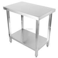 Table de préparation en acier inoxydable pour la restauration, la cuisine et les événements, avec pieds de table réglables pour restaurant