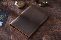 Dompet paspor kulit sapi, buatan tangan, Retro, Vintage, kulit sapi, pemegang paspor, dompet pendek, dengan tipe penutup terbuka untuk keluarga