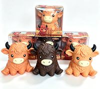 Vente en gros : Jouet anti-stress souple en caoutchouc en forme de vache des Highlands, à remontée lente, animal de ferme mignon, cadeau pour enfants et adultes, idéal pour les fêtes