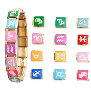 Modular Bracelet Twelve Constellation Series Detachable DIY Jewelry Chain Unisex Gift Zinc Alloy Bezel Setting - Product Image 1