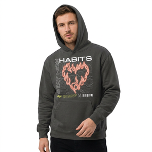 Vente en gros 100% coton Sweat à capuche tricoté anti-rides en polaire lourde de qualité supérieure pour hommes, col à capuche décontracté doublé Design prêt à l'emploi - Product Image 1
