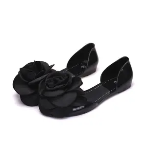 2022 Hot Sale Bow knot Flats Casual Beach Ladies Shoes Slides Slippers Summer Fish Mouth Jelly Sandals for Women