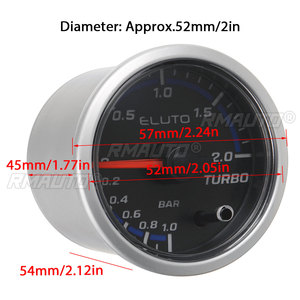 Manómetro de Presión de Turbo para Automóvil de 12 V y 2 Pulgadas (52 mm), con Pantalla LED de 7 Colores, de Aluminio, para Automóviles - Product Image 6