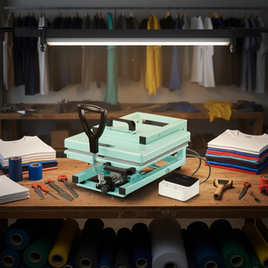 Presse à chaud manuelle Vevor 15 x 15 pouces, plate, pour sublimation de t-shirts, vert clair, modèle D0100XFPU8U - Product Image 2