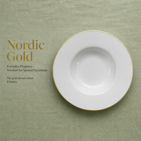 Bol à pâtes et soupe profond en porcelaine fine, bord doré, style nordique vintage, 8,5 pouces, vaisselle de cuisine domestique