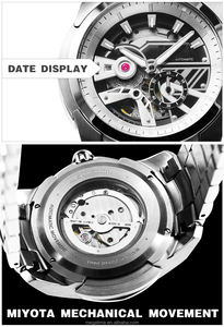 Relojes de movimiento de lujo para hombre, reloj de pulsera mecánico automático, reloj cronógrafo de negocios resistente al agua a la moda - Product Image 2