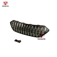 TEYOUTE Accessoires Extérieurs Modifiés Grille Avant Chromée avec Lumières Compatible avec HYUNDAI SANTA FE 2013-2016