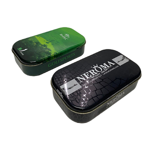 High Quality Control Rectangular Gift Packaging Hinged Custom Printed Tin Plate Can Metal Small Tin Box