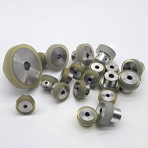 Tùy chỉnh bền <span class=keywords><strong>PU</strong></span> hướng dẫn ròng rọc dây thức ăn bánh xe hợp kim nhôm lõi dây thức ăn con lăn với knurling - Product Image 3