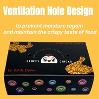 Boîtes à poulet frit en gros, boîtes à ailes de poulet, emballages personnalisés pour poulet frit à emporter, boîtes à poulet croustillant avec logo imprimé
