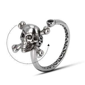 Waterproof 316LStainless Steel <b>Fidget</b> <b>Rings</b> Octopus Shape Retro Texture Open Adjustable Marine Style Jewelry for <b>Men</b> Women Daily - Product Image 5