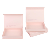 Boîte à bijoux magnétique à couvercle rabattable personnalisée, logo imprimé, emballage cadeau rose, boîte cadeau de luxe pour collier, emballage pour la Saint-Valentin