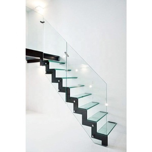 강화유리 계단 난간 현대식 투명 난간 기둥 없는 안전 난간 - Product Image 2