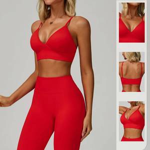 Conjunto Deportivo para Mujer: Chaqueta con Cremallera Completa, Shorts Cruzados sin Costuras, Leggings Largos de Yoga con Cintura en V, Sujetador Deportivo - Product Image 2