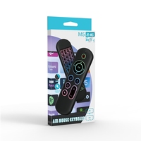 M5 7 colores retroiluminado control remoto inalámbrico Air mouse control remoto recargable con teclado para Android TV Box usando