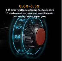 Microscope numérique YCS 6065X 6,5X avec grossissement réglable et éclairage LED pour kit d'outils de réparation de téléphones mobiles