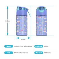 Bouteille d'eau en plastique pour enfants sans BPA avec vaporisateur pour l'école