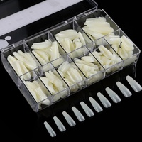 Lot de 500 faux ongles carrés prédécoupés, certifiés CE, à motif intégral, pour salon de manucure, avec colle, pour nail art – Vente flash