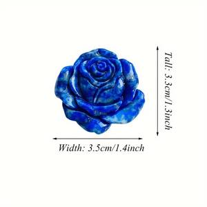 Pendentif Fleur de <span class=keywords><strong>Lapis</strong></span> <span class=keywords><strong>Lazuli</strong></span> Naturel pour la Fabrication de Bijoux, 3,5 cm, Fleur en Pierre Précieuse Sculptée à la Main, Charme pour Collier et Bracelet - Product Image 5