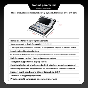 14.1 inch màn hình cảm ứng DMX Thạch Anh Chiếu sáng điều khiển giao diện điều khiển xách tay 4dmx Đầu ra 1Gigabit <span class=keywords><strong>Ethernet</strong></span> DVI-D MIDI đầu vào - Product Image 4