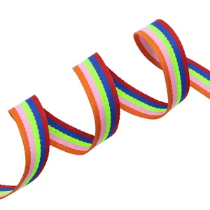 High Quality Herringbone Webbing Rainbow Ribbon Luggage Webbing Strap 20mm Herringbone Webbing For Bag And Clothing