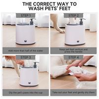 Machine électrique de lavage des pattes pour chien, en ABS et silicone, écologique, avec brosses de type peigne pour animaux, batterie, gel, gobelet de douche pour chiots