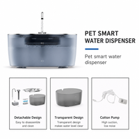 Fontaine à eau intelligente pour animaux de compagnie en acier inoxydable 304 de 3,2 L, durable, en plastique, avec capteur, ultra silencieuse (20 dB), circulation d'eau, pour chats et chiens, usage intérieur