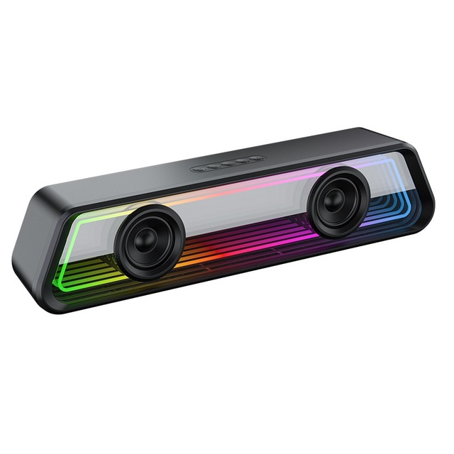 Wireless RGB Slim Table Laptop Soundbar Portable Gaming Soundbar with Power Source-Battery for PC Laptops