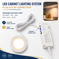 Lumière LED encastrée 2W DC12V 24V en aluminium pour sous-meuble avec connecteur DuPont