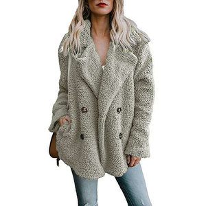 Cálido Rebeca femenina de <span class=keywords><strong>manga</strong></span> larga otoño suéteres mujeres Cordero suéter de <span class=keywords><strong>La</strong></span> Rebeca Casual Chaquetas de punto para mujeres - Product Image 4