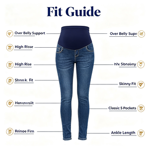 Jean de maternité taille haute pour femme, coupe skinny, en denim extensible, style décontracté pour tous <span class=keywords><strong>les</strong></span> jours - Product Image 5